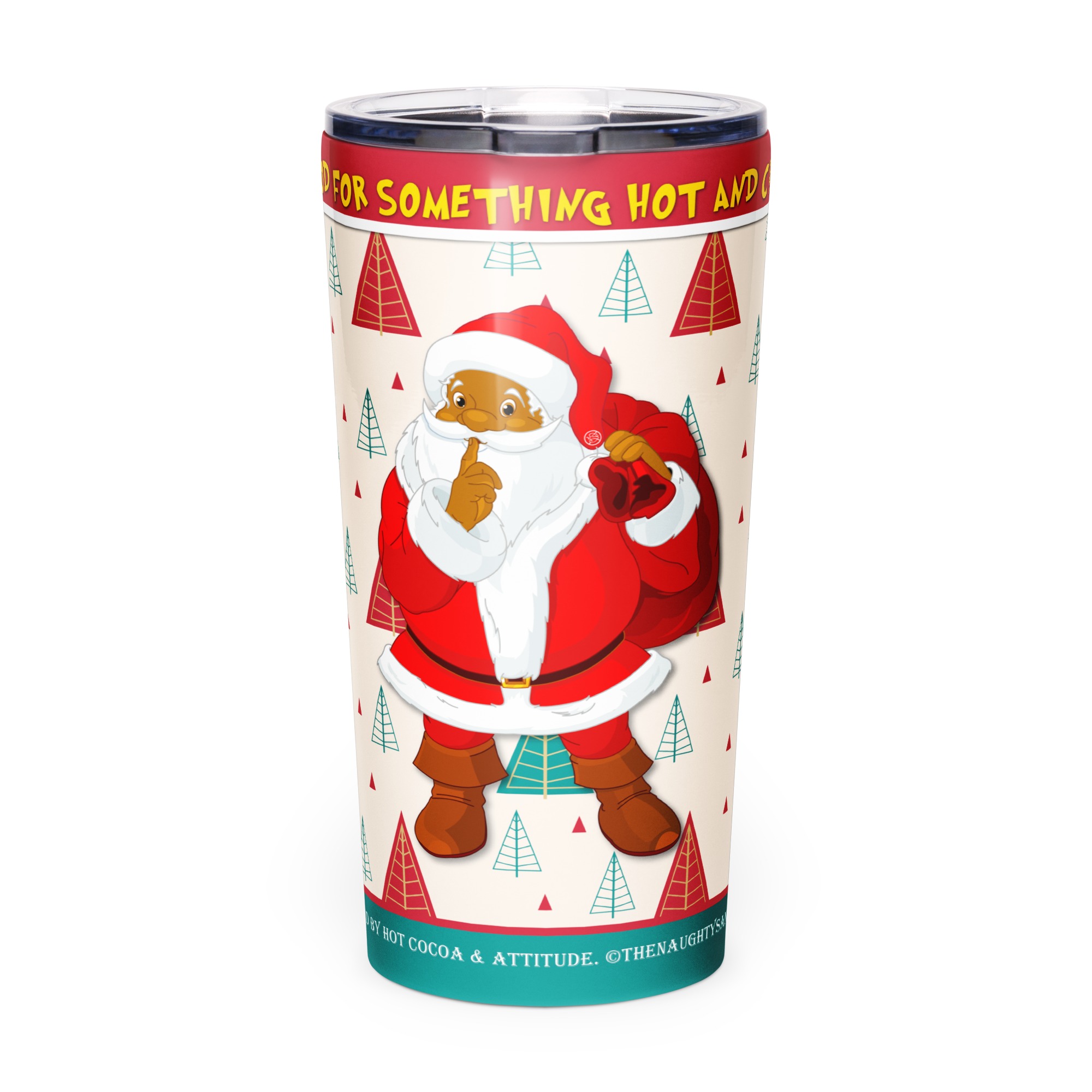 Hot & Chocolate Black Santa 20oz Stainless Steel Tumbler