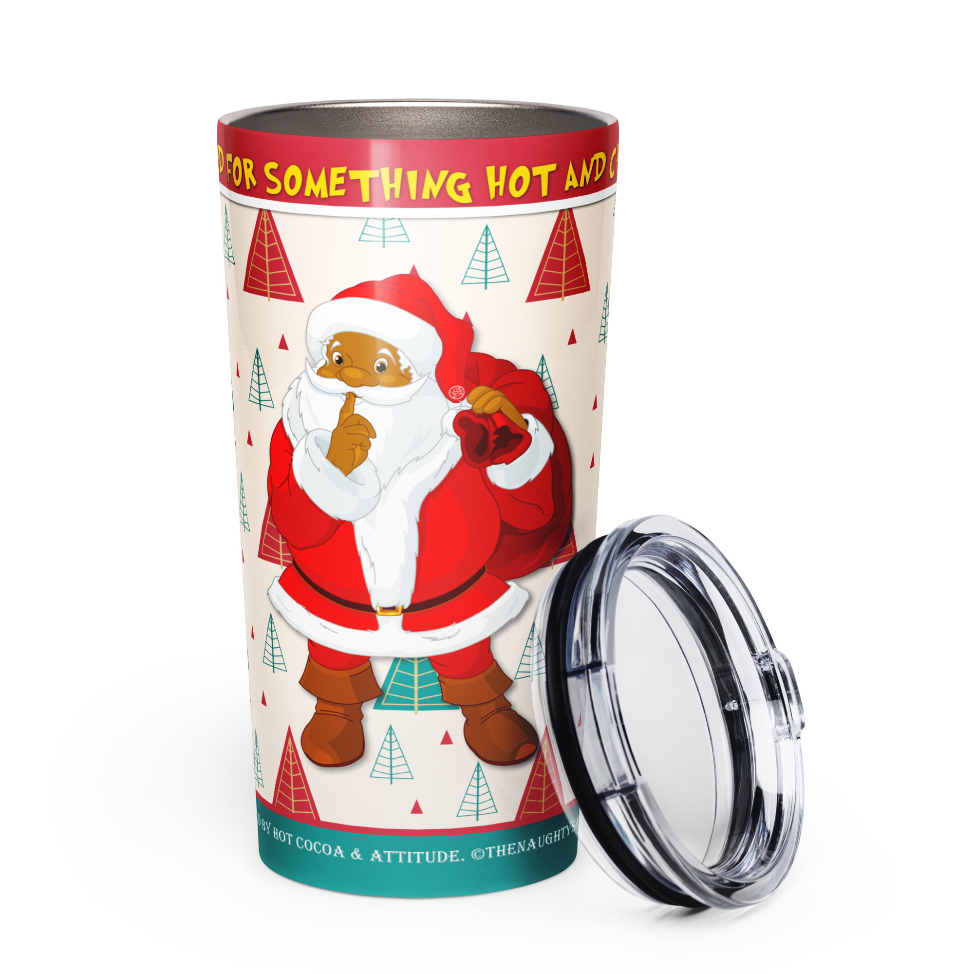 Hot & Chocolate Black Santa 20oz Stainless Steel Tumbler