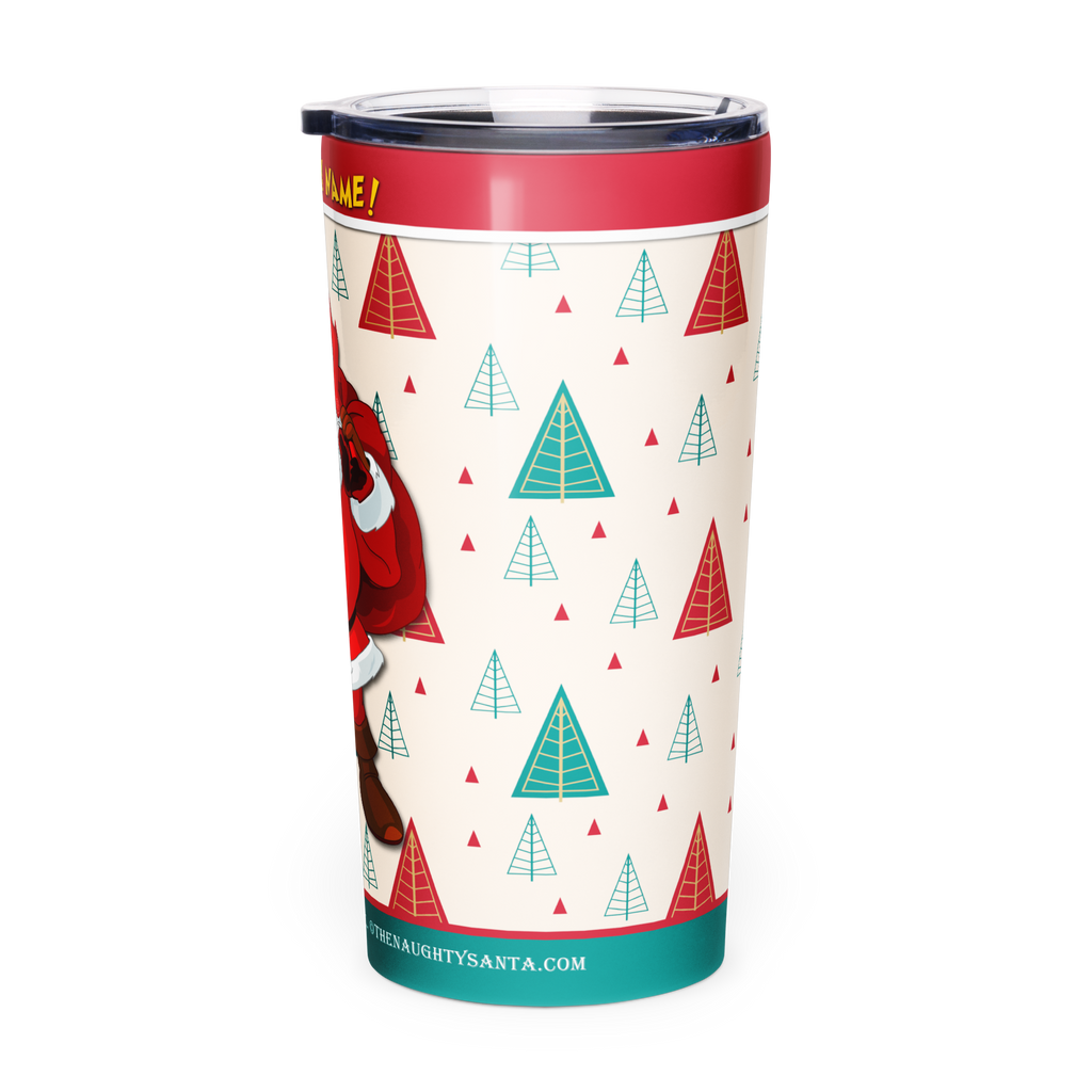 Sleigh My Name! Black Santa 20 oz Stainless Steel Tumbler